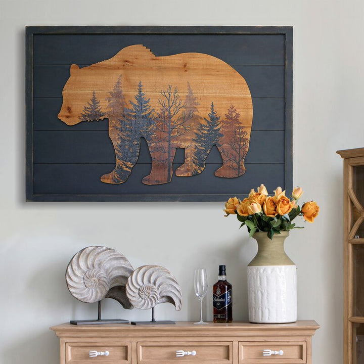 Rustic Wood Grizzly Bear Wall Décor