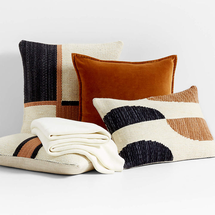 Lazio Woven Kilim Colorblock Throw Pillow Cover