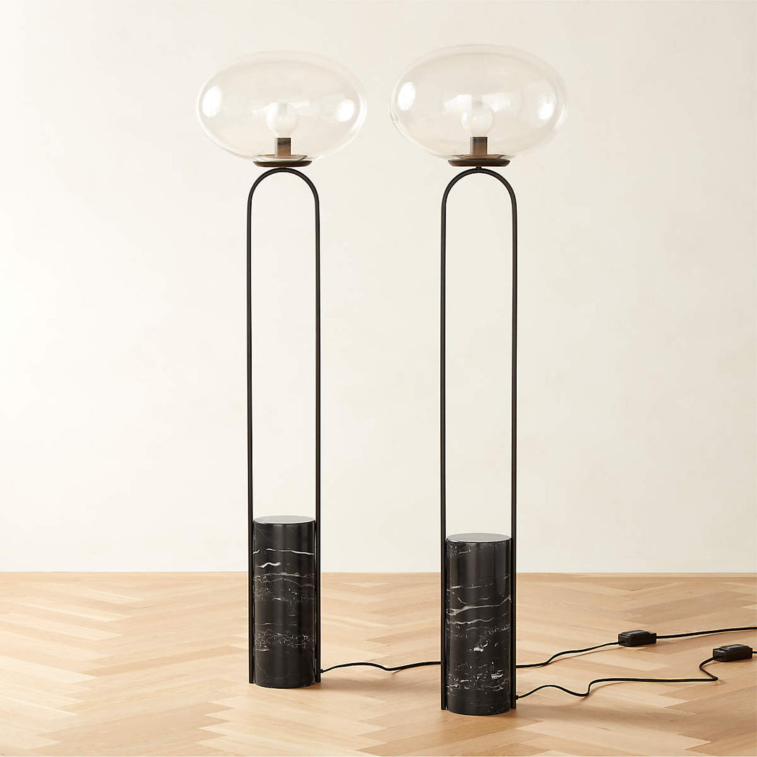POLO BLACK MARBLE FLOOR LAMP