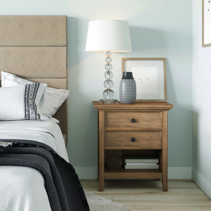 Mccoppin 2 Drawer Solid Wood Nightstand