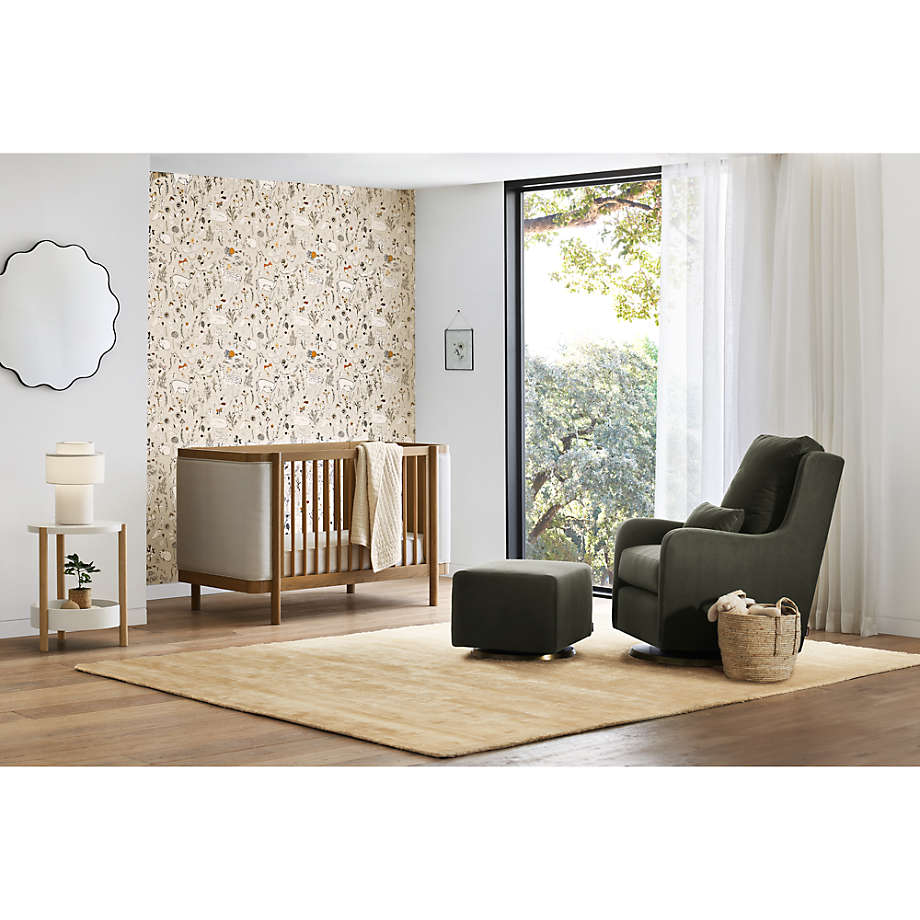 Milo Green Nursery Gliding Ottoman