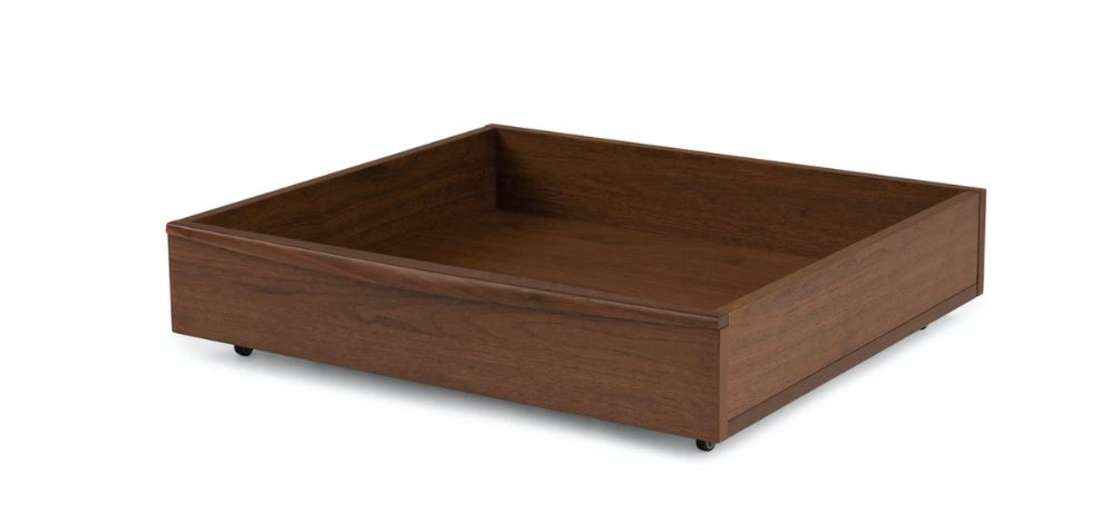 Lenia Walnut Underbed Storage Drawer Set