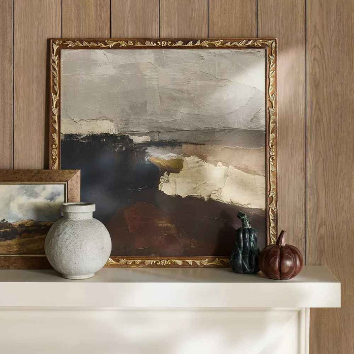 Dark Modern Abstract Framed Art-28"x28"