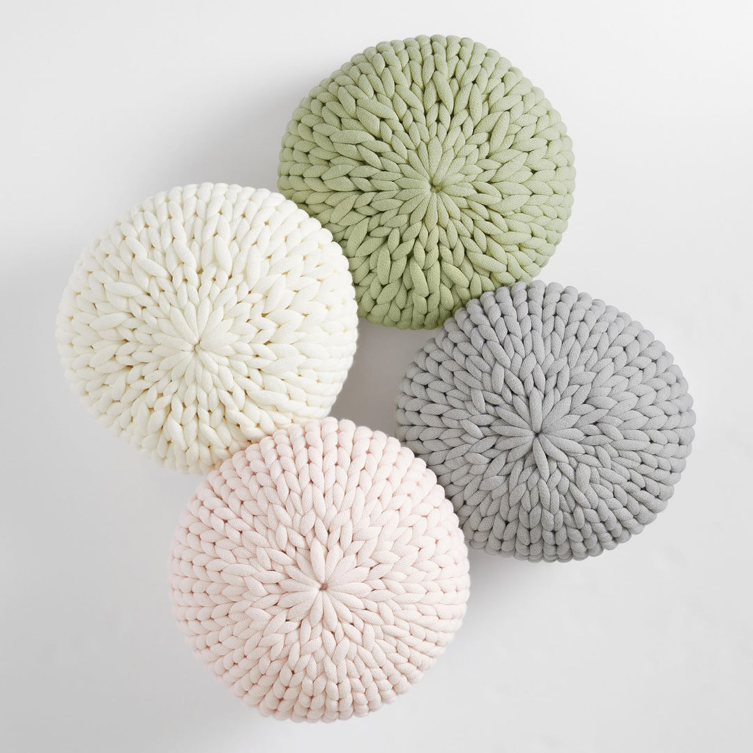 Round Chunky Knit Pillow