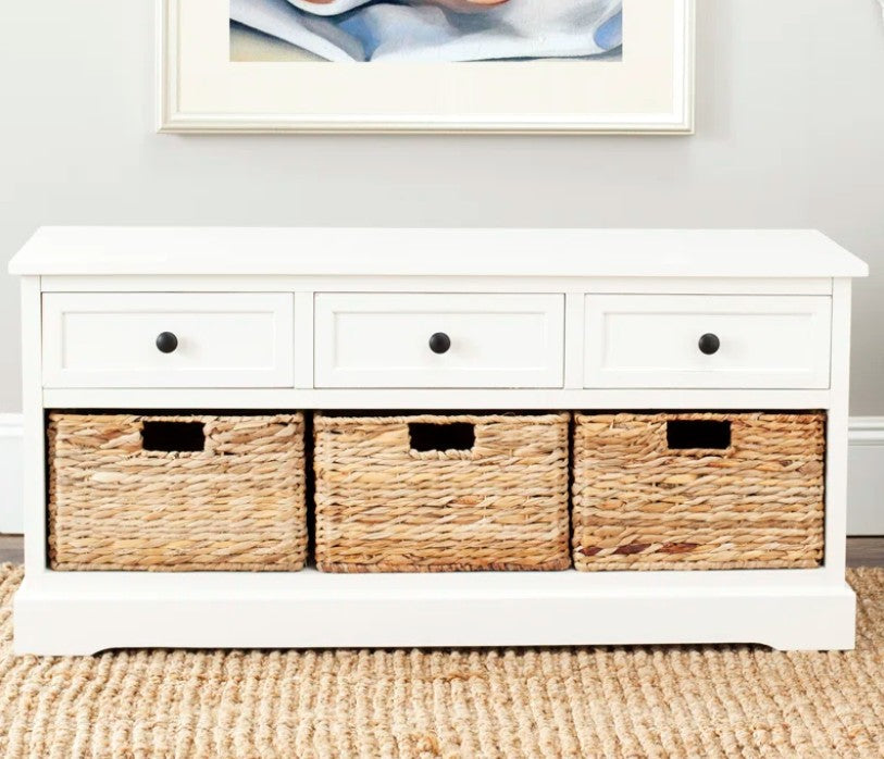 Adayla Solid Wood Drawers Storage Bench