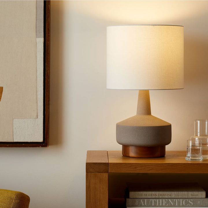 Wood And Ceramic Table Lamp
