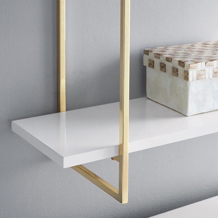 Gold Polished 3 Tier Shelf