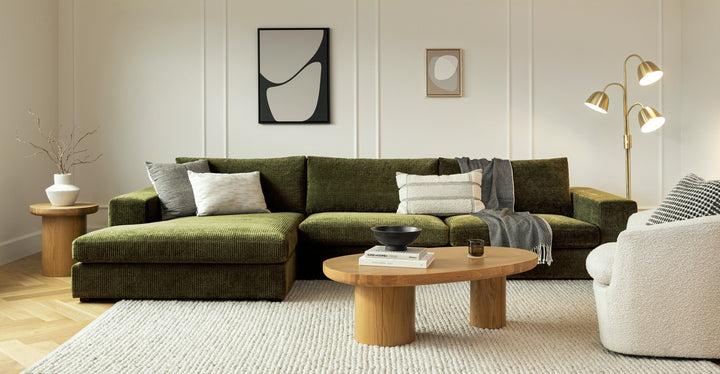 Beta Cypress Green Left Chaise Sectional