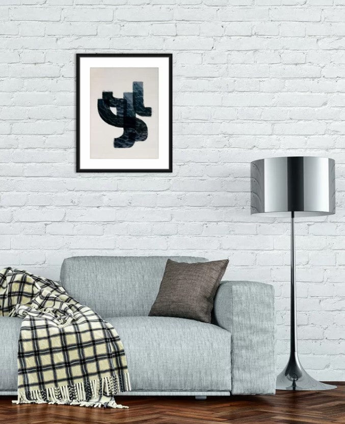 Ocean Blue Abstract by PTM Images With Frame-25.25"x 31.25