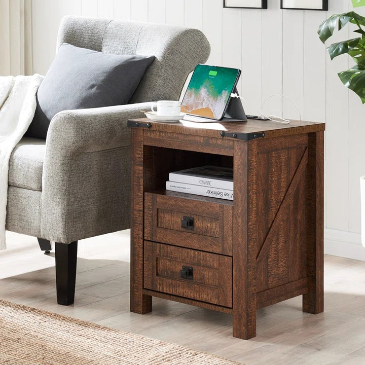 Adaija 18W Nightstand with Charging Station