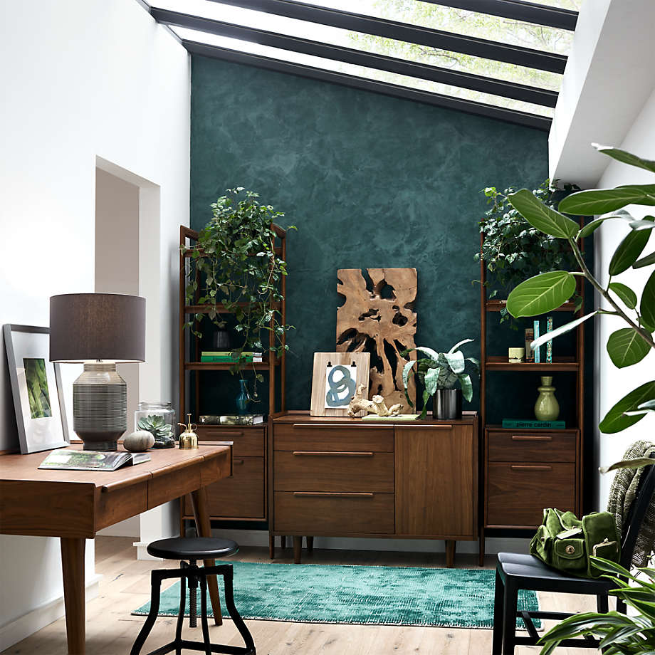 Tate Walnut Bookcase Cabinet