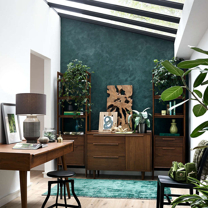 Tate Walnut Bookcase Cabinet