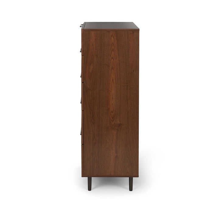 Nera Walnut 5 Drawer Chest