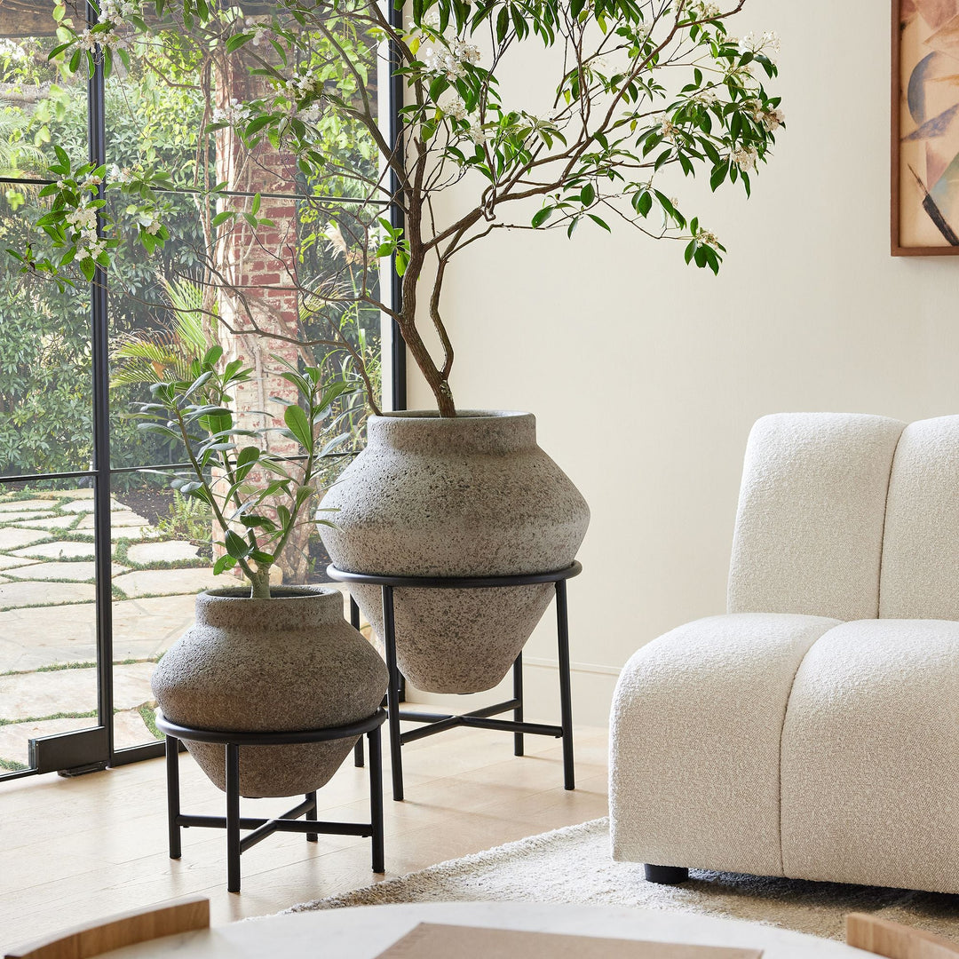 Geometric Urn Planter w/ Stand