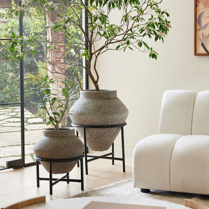 Geometric Urn Planter w/ Stand