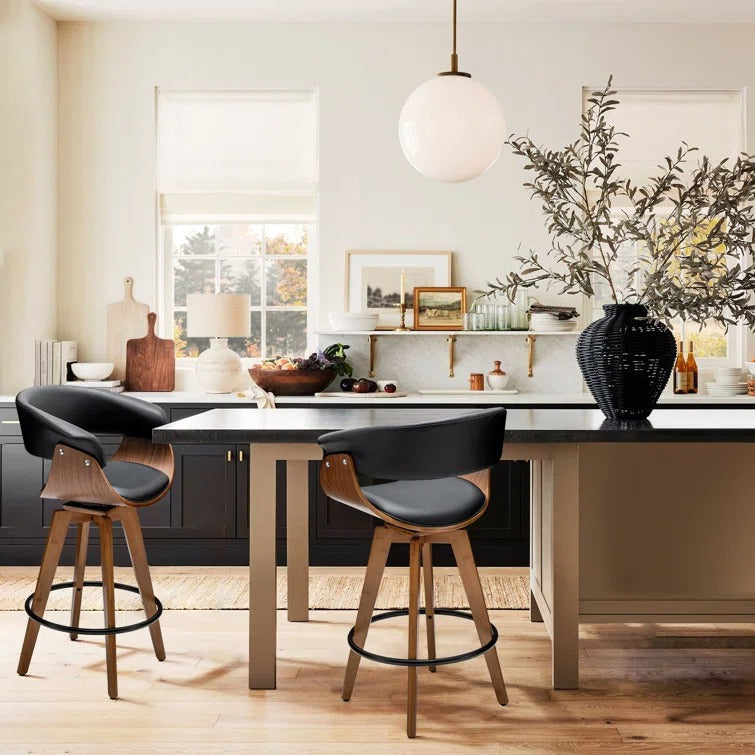 Joeanne Faux Leather Swivel 26 Counter Stool