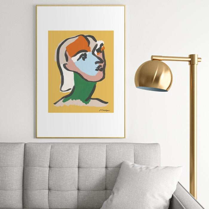 Ninette in Yellow Modern Portrait Print Art