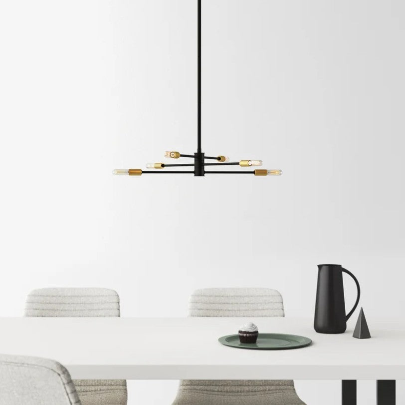 Jordy 6 Light Metal Dimmable Sputnik Chandelier