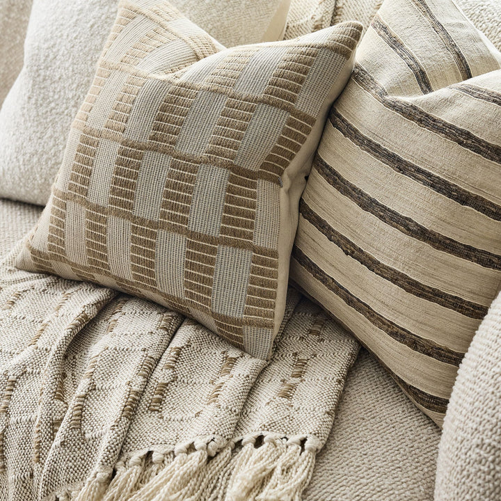 Woven Checker Jute Pillow Cover