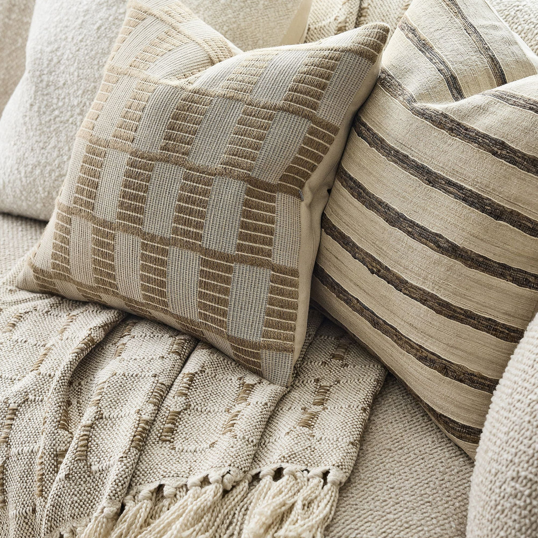 Woven Checker Jute Pillow Cover