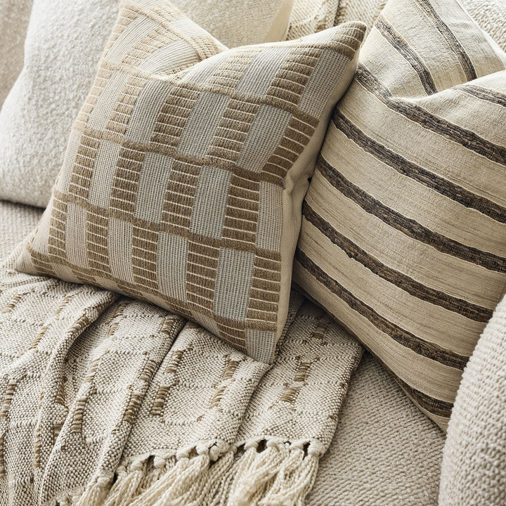 Woven Checker Jute Pillow Cover
