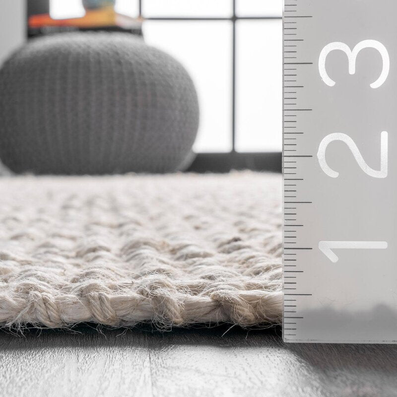 Gia Handmade Flatweave Jute Sisal Off White Area Rug-2'6"x10'
