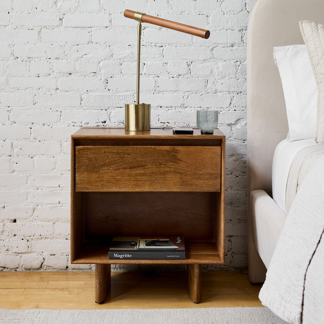 Anton Solid Wood Charging Nightstand