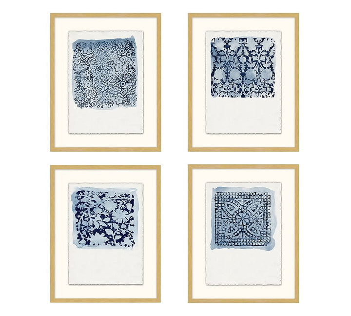 Textile Stamp Framed Prints III with frame
