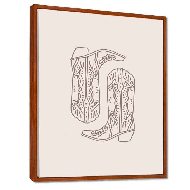 Cowboy Boots Illustration Cowgirls Wall Art Living Room