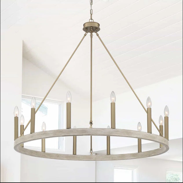 Finchley 12 Light Dimmable Wagon Wheel Chandelier