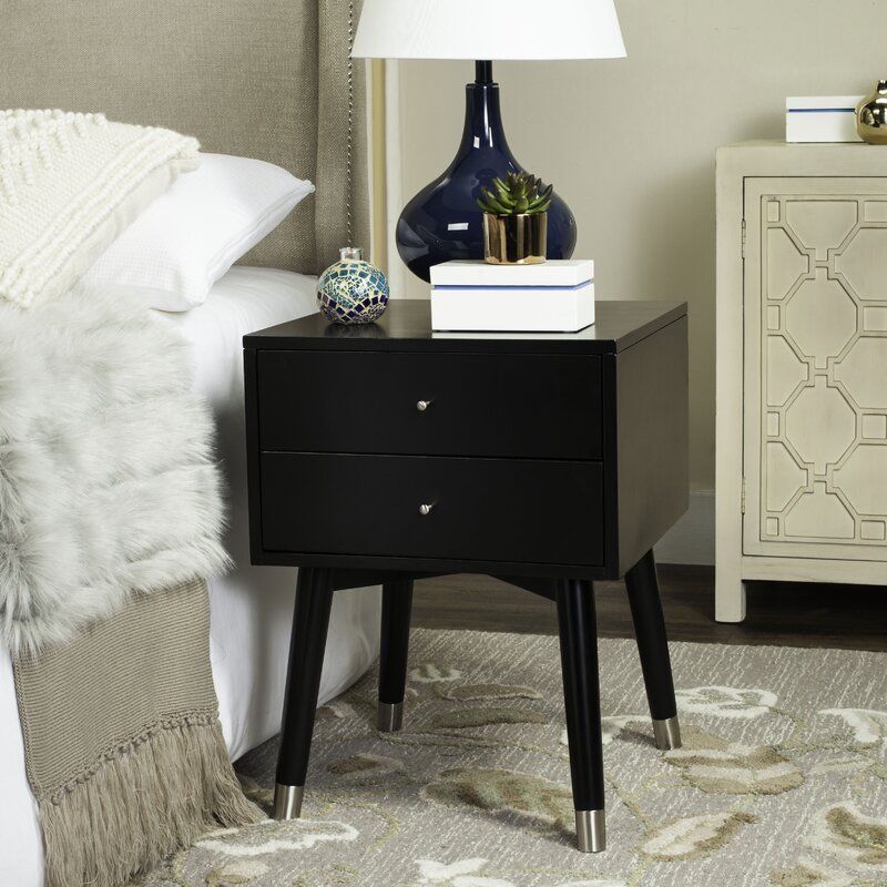 Debriana 2 Drawer Metal Nightstand