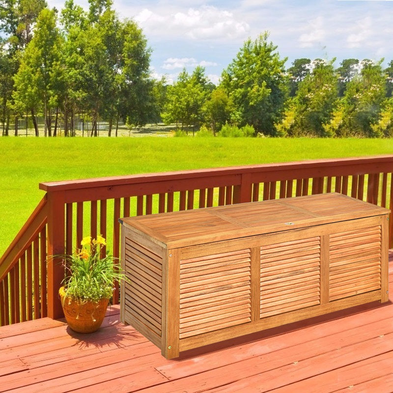 Costway Solid Wood Acacia Deck Box