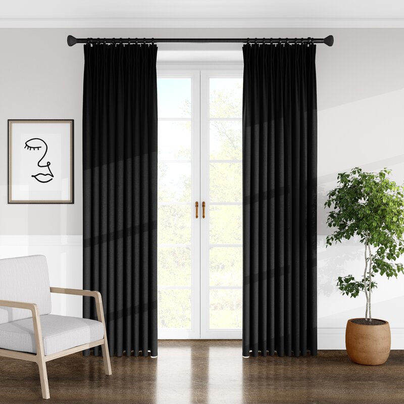 Alia Velvet Solid Color Pinch Pleat Curtain Panels