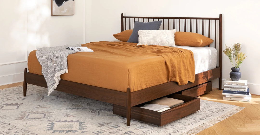 Lenia Walnut King Bed