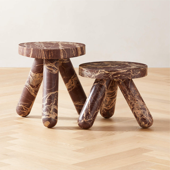 Jaxx Red Marble Side Table