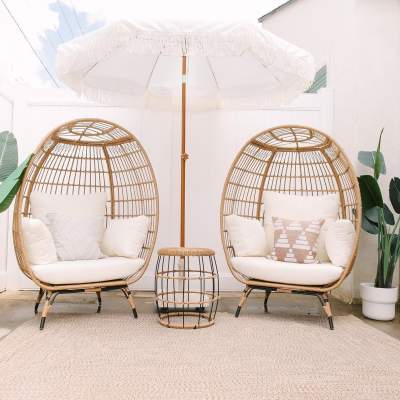 Wicker Egg Chair Oversized Indoor Outdoor Patio Lounger