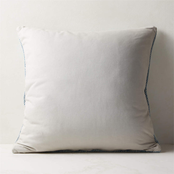 Convey Faded Denim Throw Pillow With Insert 23"x23"