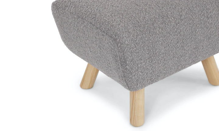 Gabriola Dover Gray Bouclé Ottoman