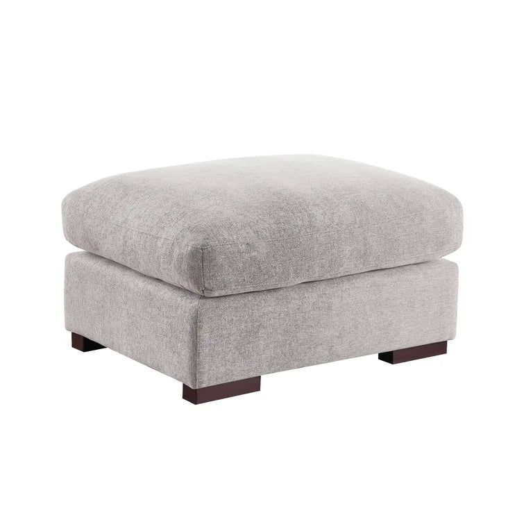 Tatman Linen Blend Sectional with 2 Ottomans
