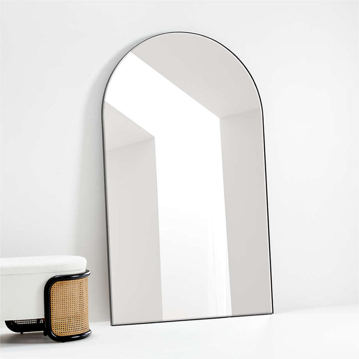 Edge Extra Large Black Arch Floor Mirror