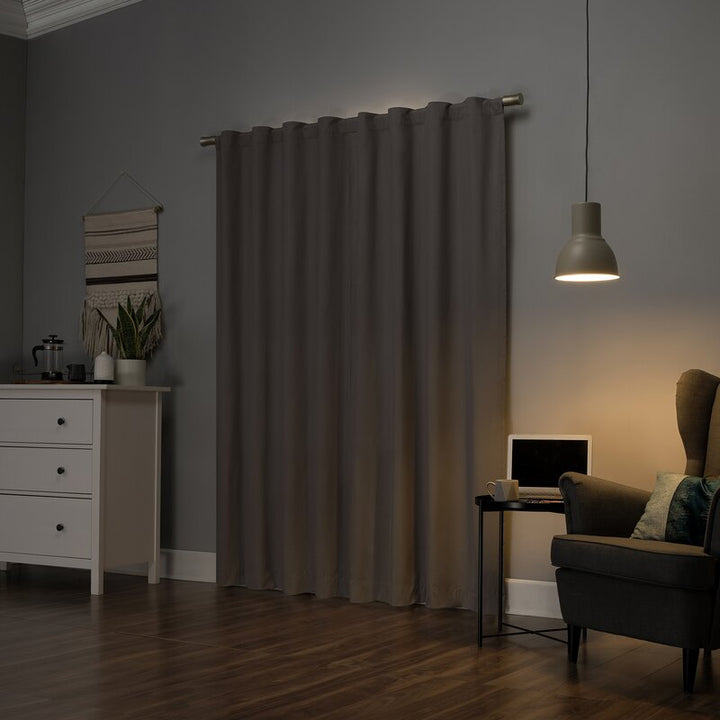 Solid Max Blackout Thermal Rod Pocket Single Curtain Panel