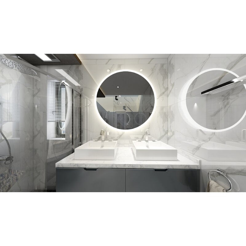 Aldora Round Lighted Bathroom Mirror