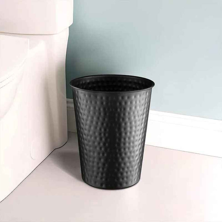 Hand Hammered Metal 1.7 Gallon Waste Basket