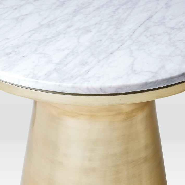 Marble Topped Pedestal Side Table