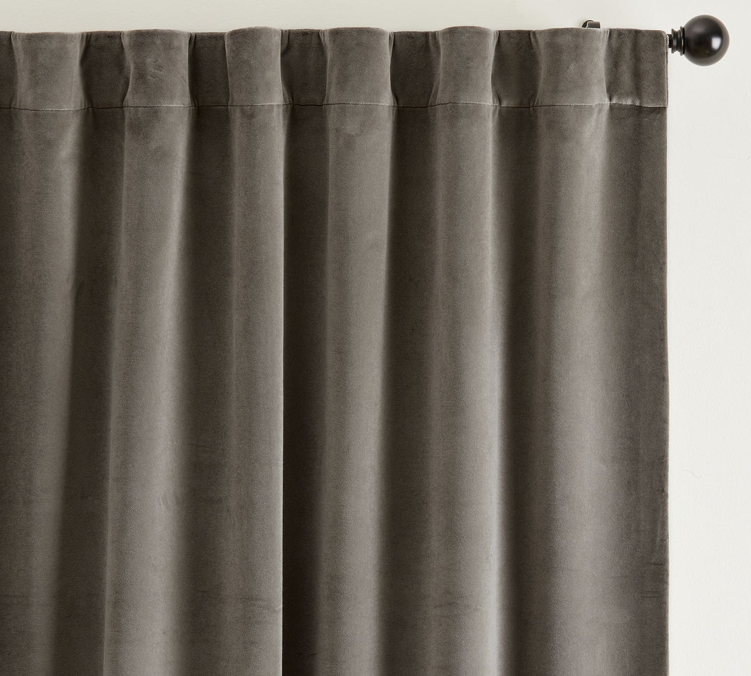 Velvet Twill Blackout Curtain Flagstone 108"