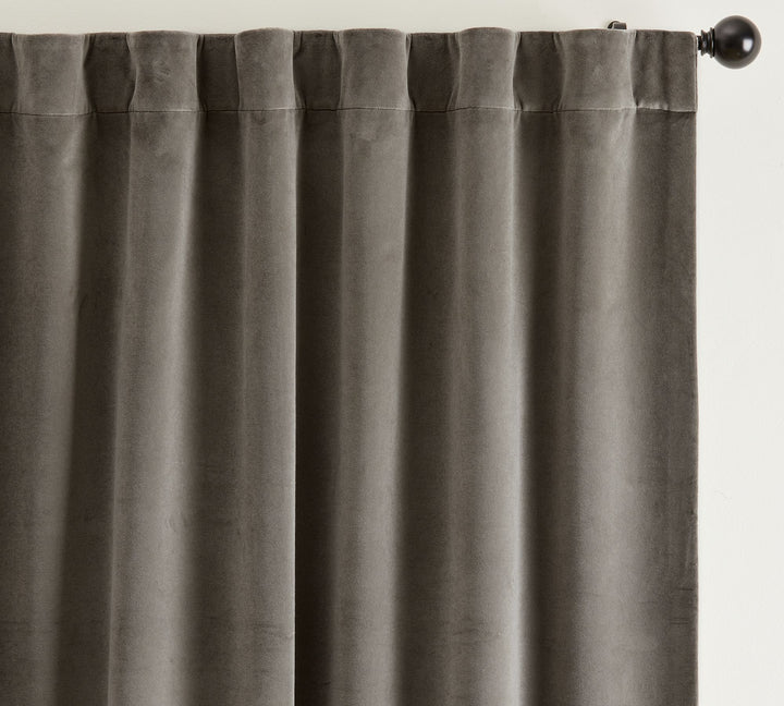 Velvet Twill Blackout Curtain Flagstone 108"