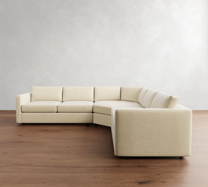 Carmel Slim Arm 3 Piece L Shaped Wedge Sectional