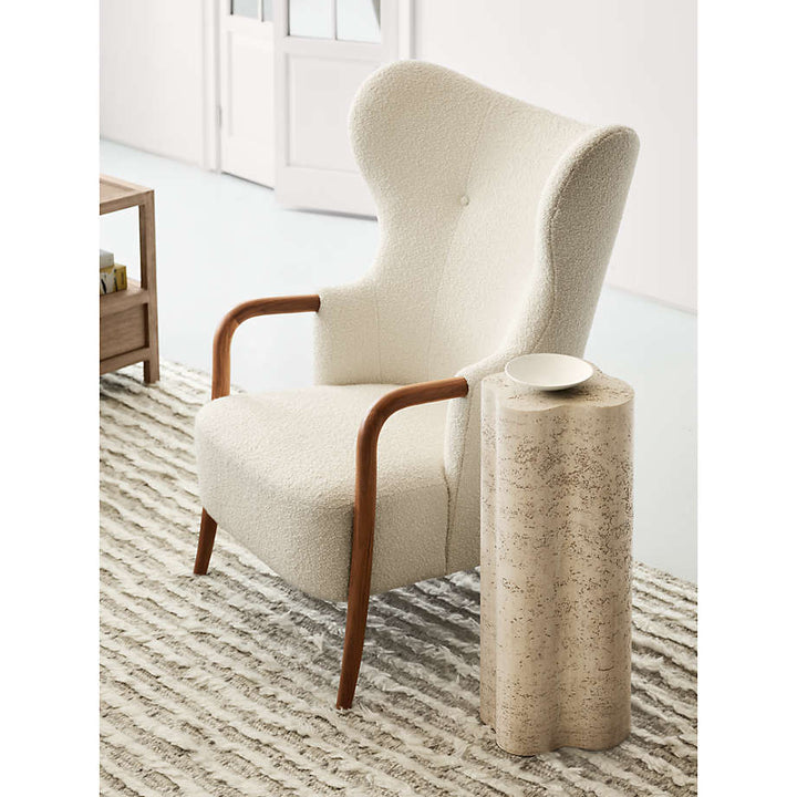 Fleur Tall Faux Travertine Resin Drink Table