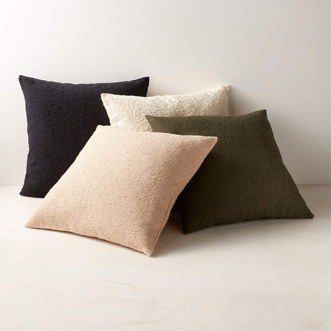 Light Brown Boucle Throw Pillow-23"x23"