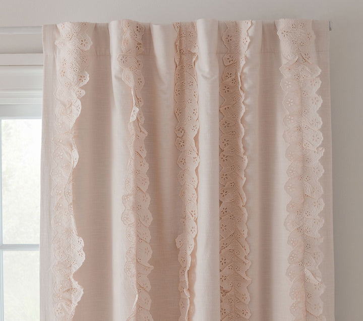 Eyelet Applique Blackout Curtain 48" x 96"